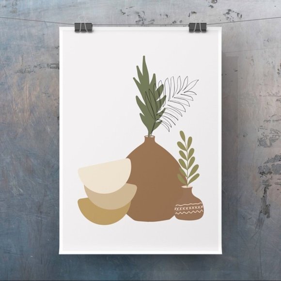 Modern minimalist boho abstract wall art print - Picture 2 of 3